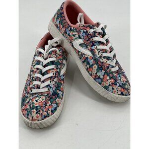Tretorn Women's Nylite Liberty Floral Sneakers Shoes Pink Blue Lace Up 6.5M